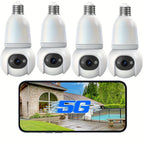 4MP Light Bulb Security Camera | 5G2.4G HD Camera | Wireless | 360-degree Night Vision, AI Body Detection, Two-way Calls, Continuous Recording