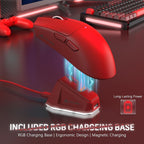 Lightweight Wireless Gaming Mouse X11 with RGB Charging Base, Tri-mode-2.4G/USB-C Wired/BT, Up to 22K DPI, PAW3311 Optical Sensor, HUYU for Switch, 5 Programmable Buttons, Suitable for PC/Mac White Lootquake LLC