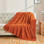 1pc Knit Throw Blanket, White Checkered Throw Blanket For Couch, Soft Cozy Warm Knitted Throw Blanket For Bed Sofa Lootquake LLC