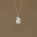 White Shell Rabbit Collar Electroplated 18K Gold Necklace Pi-Mart