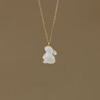 White Shell Rabbit Collar Electroplated 18K Gold Necklace Pi-Mart