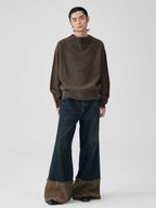 Brown Blue Nano Water Foot Washing Mouth Reverse Stitching Raw Hem Jeans Lootquake LLC