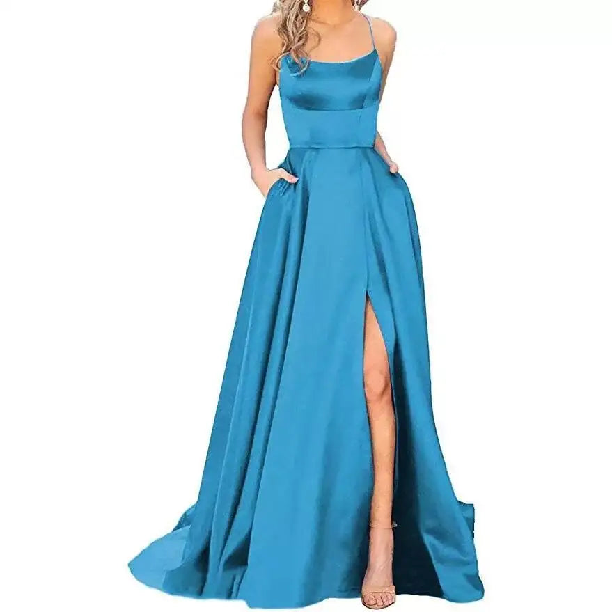 Solid Color Long Slimming And Shoulder Hollow Girlfriends Fashion Bridesmaid Party Dress - SJB-DIAMOND ELITES