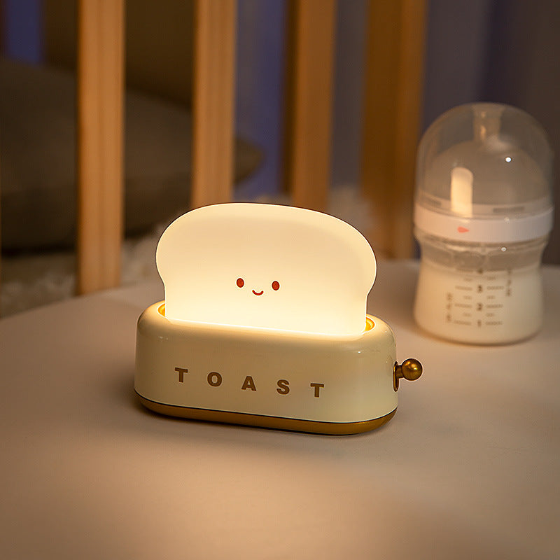 Creative LED Bread Maker Night Light USB Charging Dimming Toast Lamp Bedroom Children Timing Sleeping Lamps Funny Light Pi-Mart