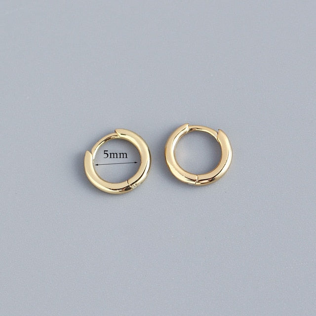 Stainless Steel Minimalist Huggie Hoop Earrings Pi-Mart
