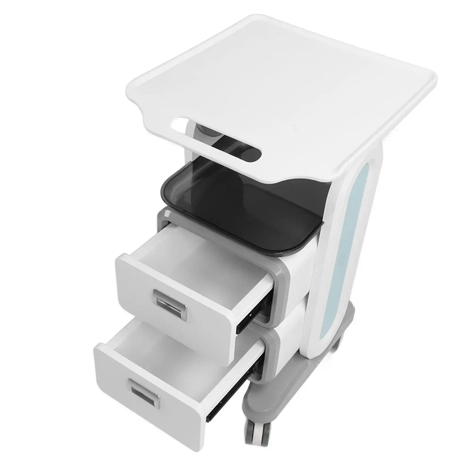 Mobile Medical Trolley Cart Enlarged Tabletop Double Drawer Multifunctional Medical Cart for Beauty Salon Clinic - SJB-DIAMOND ELITES