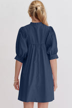Pink Puff Sleeve Mini Dress Casual and Feminine Dress for Women Simple Classic Summer Dress Stevvex