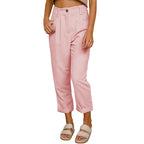 Women's High Waist Pure Color Corduroy Casual Pants Pi-Mart