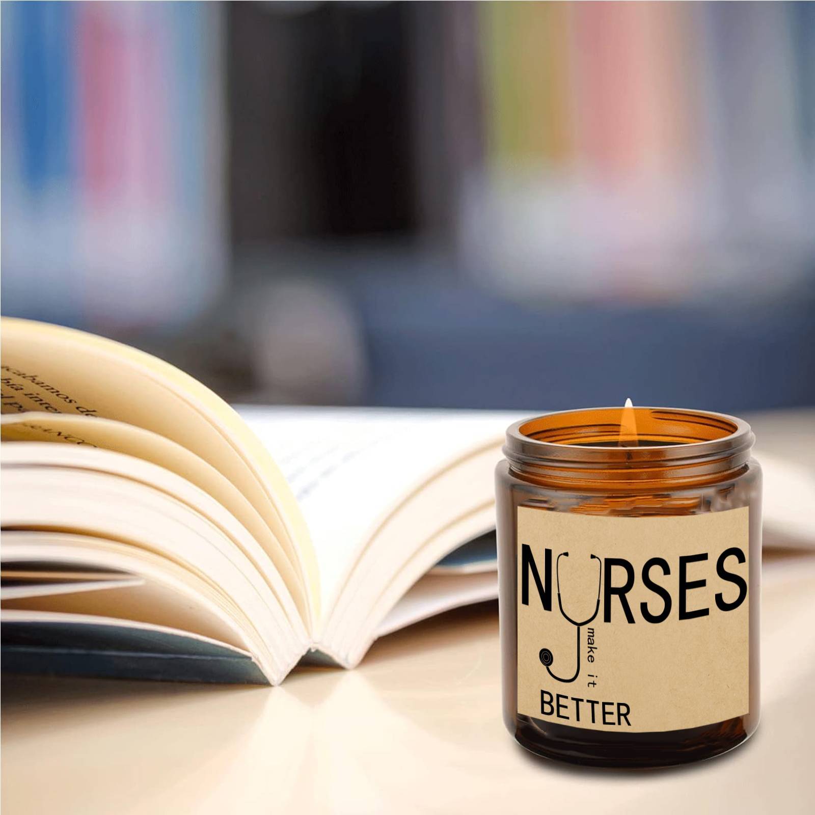 Lavender Scented Candle 5.3oz - Perfect Nursing Appreciation Gift for Men & Women, Ideal for Nurse Practitioners, Paramedics, Students - Unique Present for Birthdays, Thanksgiving, Graduation Lootquake LLC