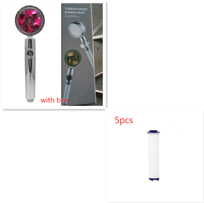 Shower Head Water Saving Flow 360 Degrees Rotating With Small Fan ABS Rain High Pressure Spray Nozzle Bathroom Accessories