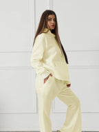 Women's Fashionable Casual Solid Color Long Sleeved Sweatshirt Set - SJB-DIAMOND ELITES