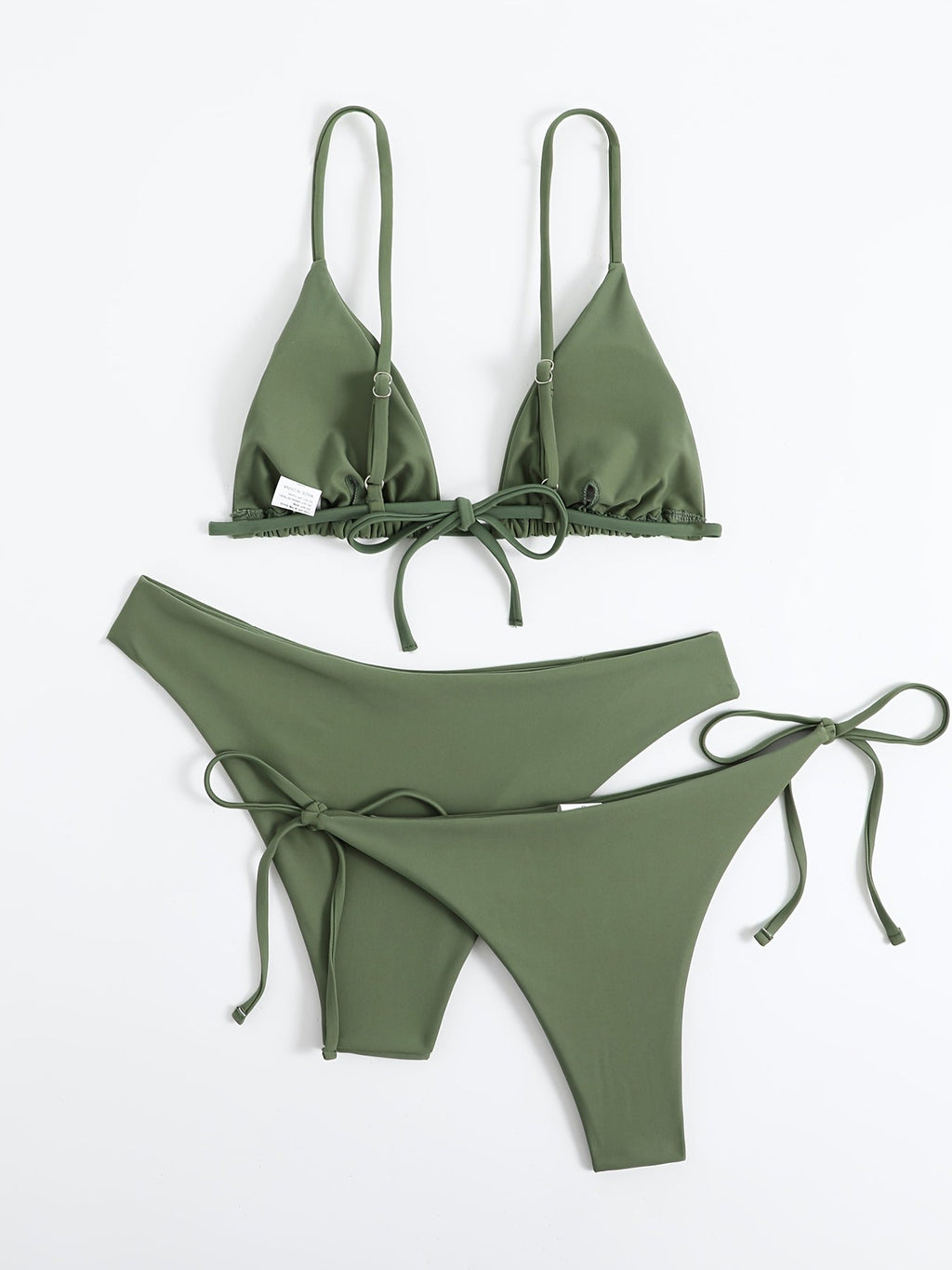 Essential Edge 3-Piece Bikini Set for Women – Solid Color High-Cut Triangle Top Two-Style Bottoms with Side Lace-Up Design & Quick-Drying Comfort – Versatile Women's Swimwear for Summer Pool Beach & Travel Stevvex