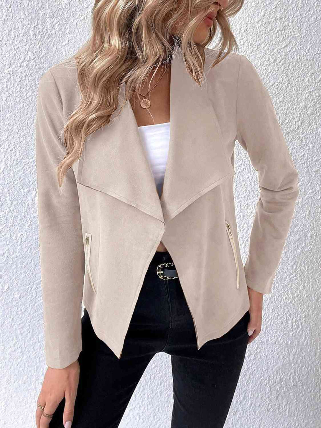 Classic Minimalist Collared Long Sleeve Jacket for Women – Minimalist & Lightweight Everyday Outerwear Stevvex