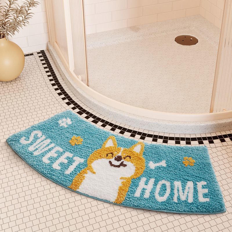 Absorbent Floor Mat Fan-shaped Carpet Shower Room Door Mat Bathroom Non-slip Pi-Mart