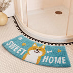 Absorbent Floor Mat Fan-shaped Carpet Shower Room Door Mat Bathroom Non-slip Pi-Mart