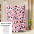 1pc Cute French Bulldog Pattern Flannel Throw Blanket, Modern Polyester Rectangular Blanket For Multiple Use, Traditional Style, Soft & Cozy For Home Decor Lootquake LLC