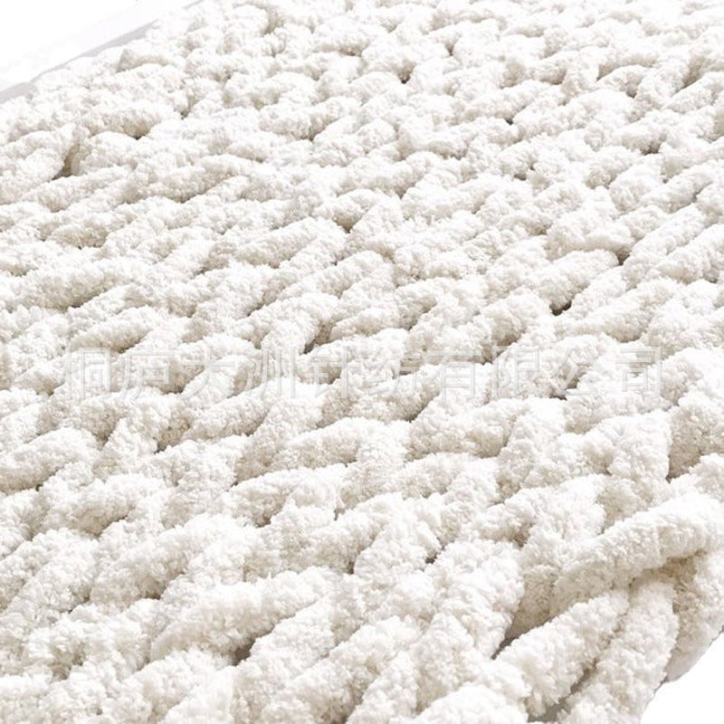 Hand-knitted Blankets With Ins Coarse Wool Pi-Mart