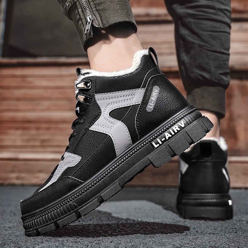 Winter Thickened Velvet Warm Ankle Boots Men Outdoor Subzero Anti-cold Anti-ski Snow Boots Outdoor Casual Walking Running Flat Shoes Pi-Mart