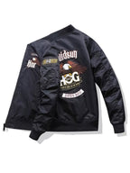 Embroidered Plus Size Bomber Jacket THRIXINE