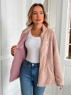 Winter Warm Zip Up Long Sleeve Jacket Fuzzy Cozy & Stylish Jacket Cold-Weather Essential Outdoor Jacket Stevvex