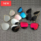 NEW  Stevvex Designer Cat eye Sunglasses For Women and Ladies in Vintage Metal Reflective Glasse Mirror Retro Oculos De Sol Gafas Style With UV 400 Protection - SJB-DIAMOND ELITES