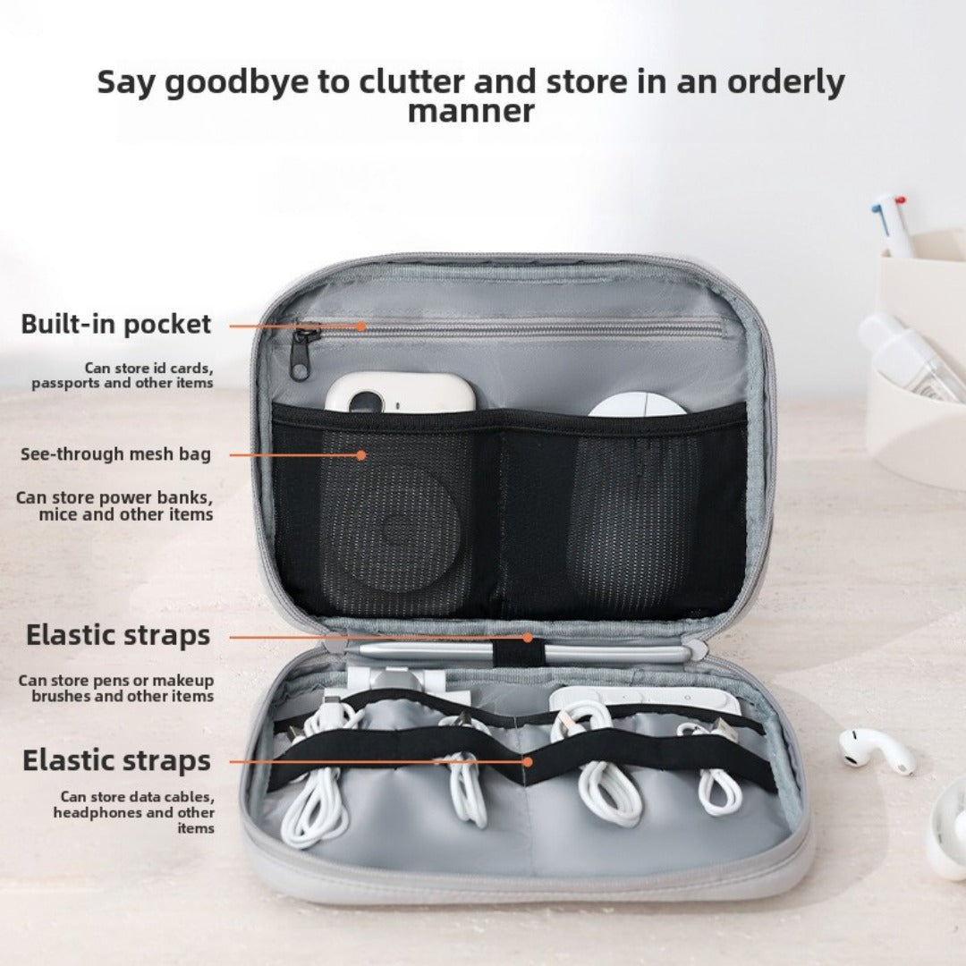 Data Cable Storage Bag, Travel Cable Organizer Pouch, Travel Mouse Mobile Phone Storage Bag, Multipurpose Cosmetics Storage Bag, - SJB-DIAMOND ELITES