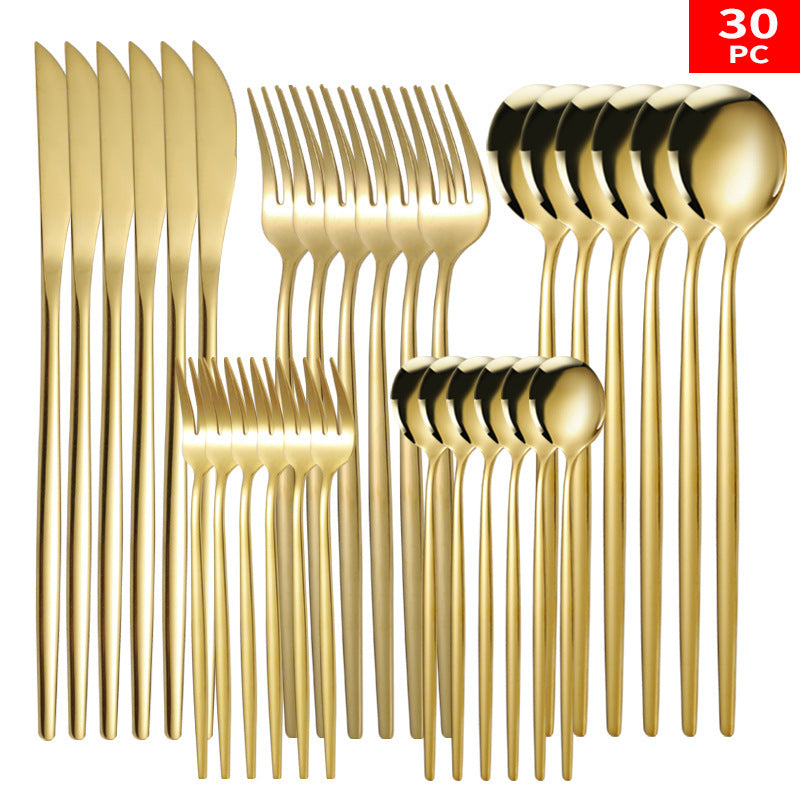 Stainless Steel Knife And Forks 30-piece Tableware Set Suit Pi-Mart