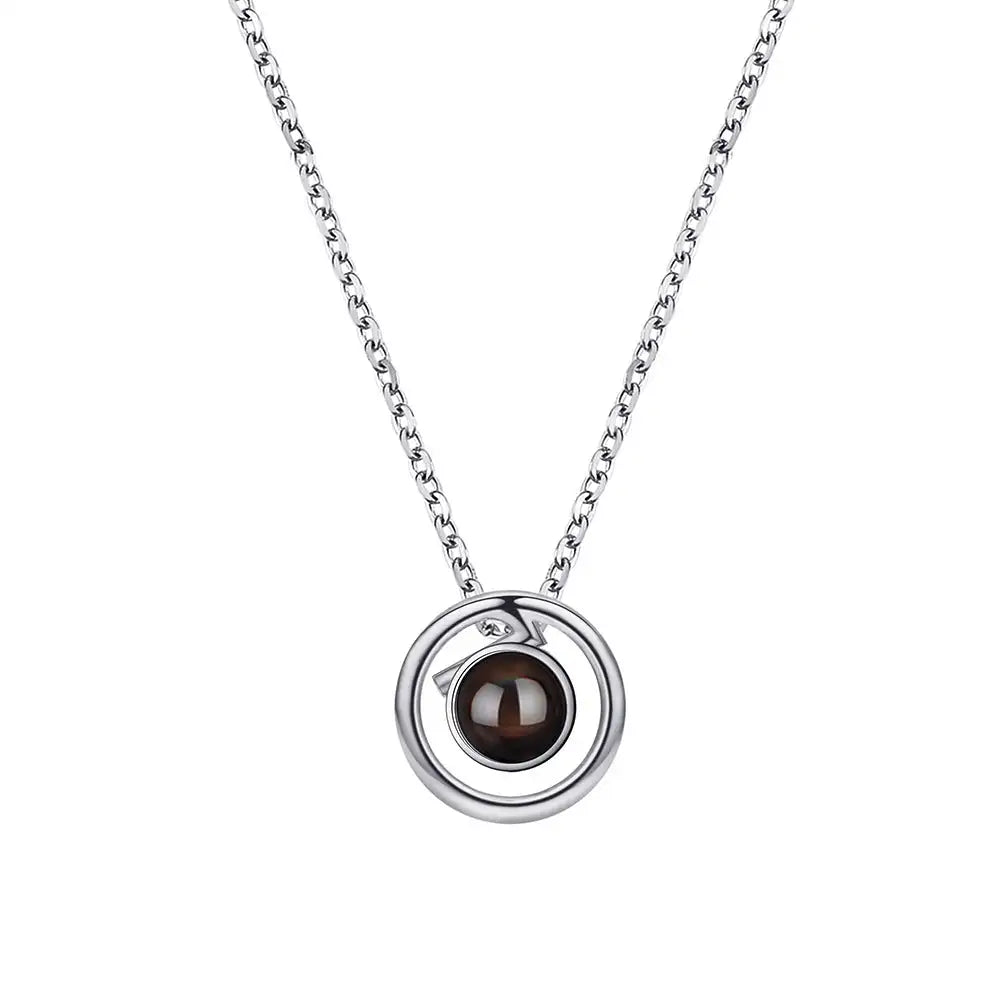 S925 Silver Necklace Female Language Projection