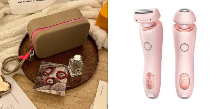 2 In 1 Hair Removal Epilator USB Rechargeable Trimmer Women Body Razor Face Leg Armpit Bikini Hand Pubic Shaver Hair Remover Pi-Mart