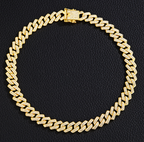 Gold Plated Iced Out Chain for Men and Women Cuban Chain Necklace Pi-Mart