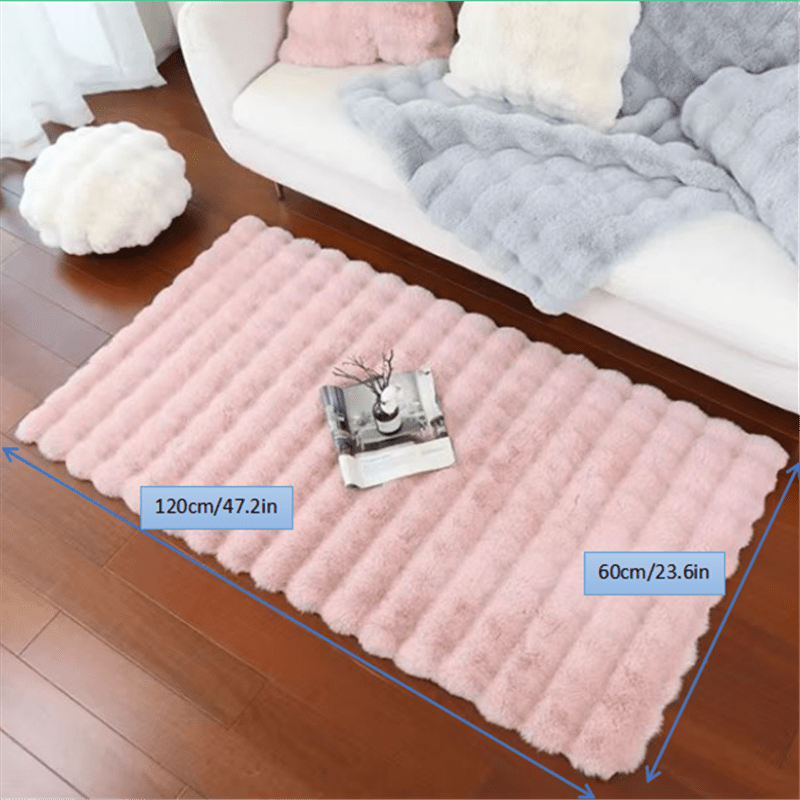 1pc Bubble Velvet Soft Shag Rug - Ultra-Soft Luxury Area Rug for Girls Bedrooms & Living Rooms - Non-Slip, Machine Washable, Colorful Decorative Blanket for Cozy Home Decor, Sofa Mat Lootquake LLC