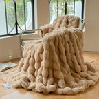 1pc Super Soft Faux Rabbit Fur Blanket - All Seasons Wool Blanket for Bedroom, Office, Camping, and Travel - Warm and Comfortable - Perfect Home Decoration Lootquake LLC