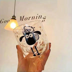High Temperature Resistant Double Wall Cute Girl Milk Glass Pi-Mart