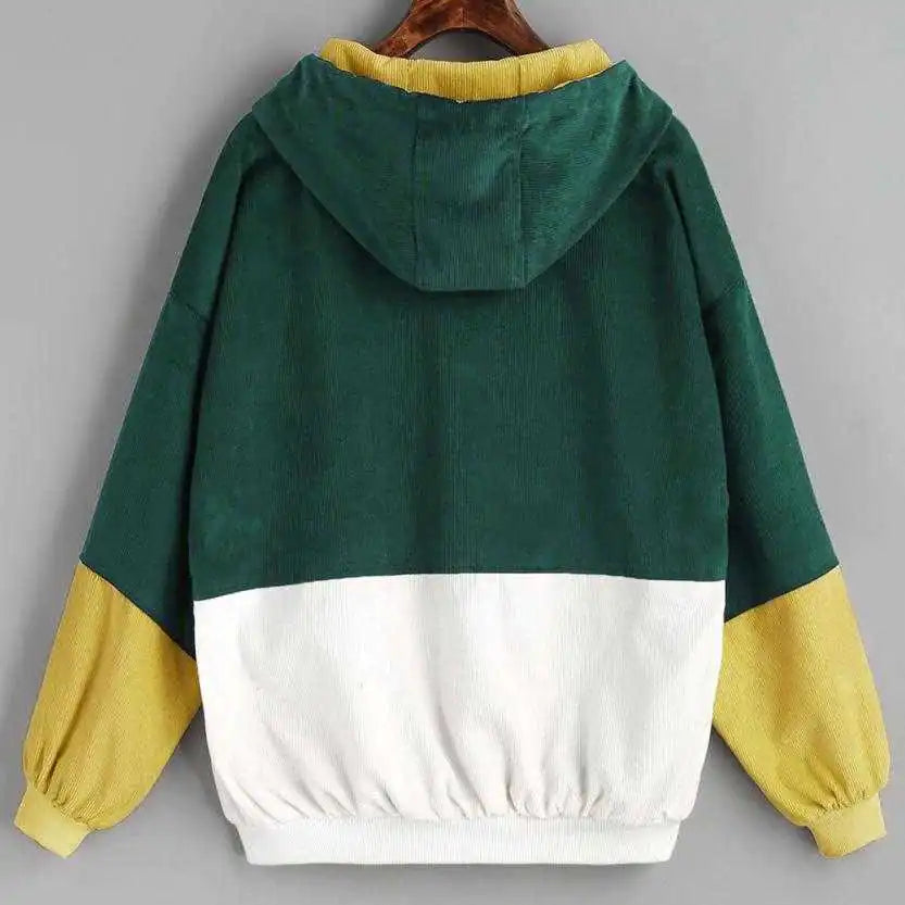Oversized Corduroy Patchwork Jackets for Women Pi-Mart