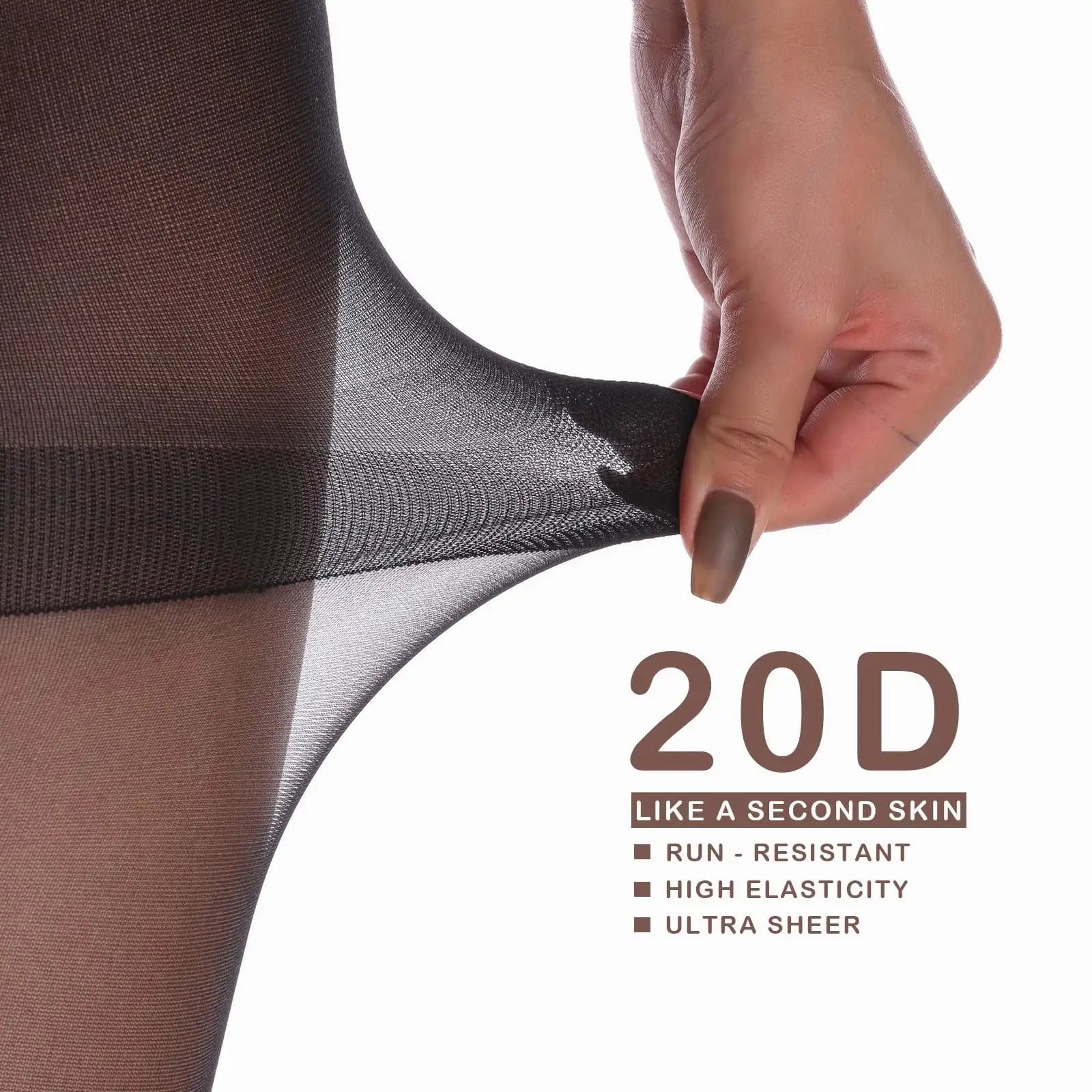 4 Pairs Women's Sheer Tights 20 Denier Control Top Pantyhose With Reinforced Toes - SJB-DIAMOND ELITES