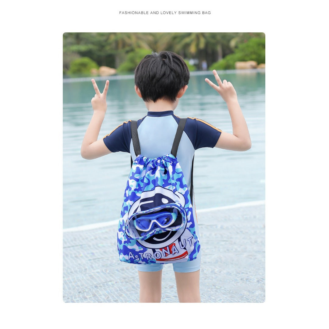 Children's swimming bag, wet and dry separation toilet bag, large-capacity swimming storage bag, beach storage bundle backpack. - SJB-DIAMOND ELITES
