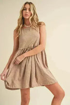 Round Neck Mini Tank Dress | Casual Stretch Dress | Aemi + Co