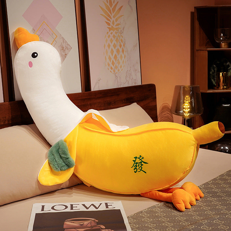 Cartoon Fruit Banana Avocado Big White Goose Doll Toy Pi-Mart