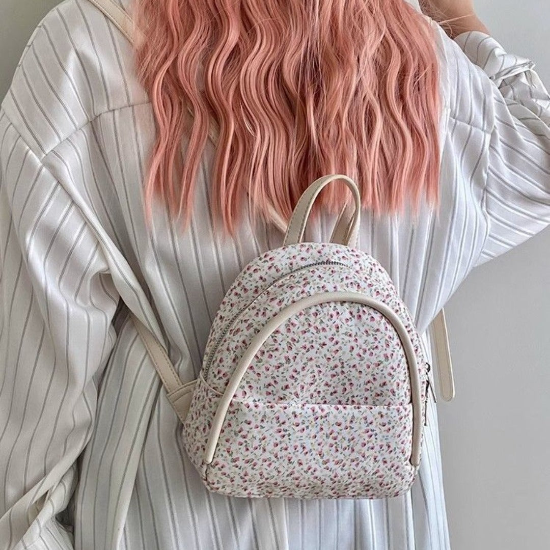 Mini retro floral small backpack, mini girl fashion backpack, small backpack purse for girls teens women - SJB-DIAMOND ELITES