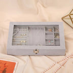Transparent, fashionable and exquisite dust ring storage box, earrings, earrings, necklace storage box, flannel jewelry jewelry storage box, jewelry display jewelry box. - SJB-DIAMOND ELITES