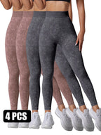 4 Pieces Scrunch Butt Lifting Workout V Back Leggings - SJB-DIAMOND ELITES