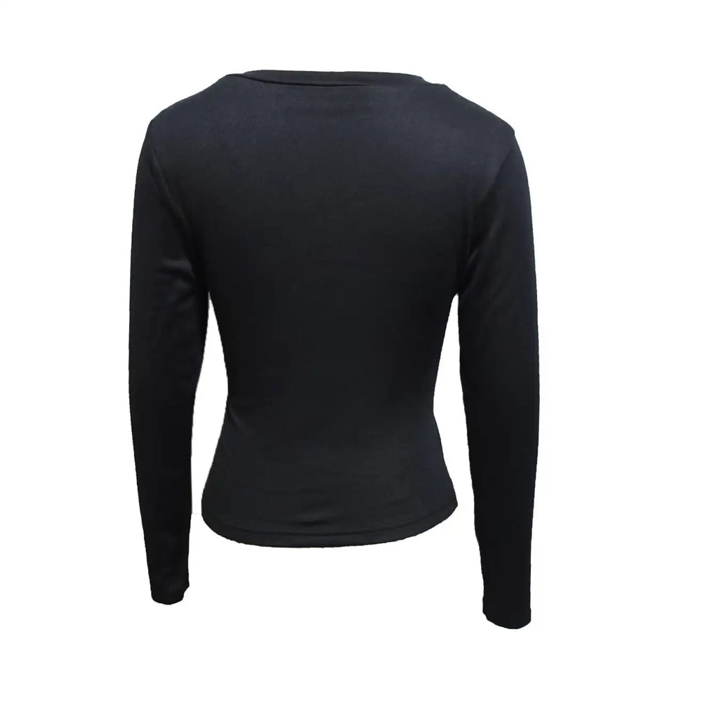 Ladies' Hollowed Out V-neck Long Sleeved Solid Color Sexy Versatile Knitted Cardigan - SJB-DIAMOND ELITES
