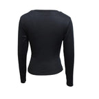 Ladies' Hollowed Out V-neck Long Sleeved Solid Color Sexy Versatile Knitted Cardigan - SJB-DIAMOND ELITES