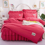A Full Set Of Quilted Fallwinter Bed Skirt Bedspread Bed Sheet Princess Bedspread Plus Quilt Cover Pi-Mart