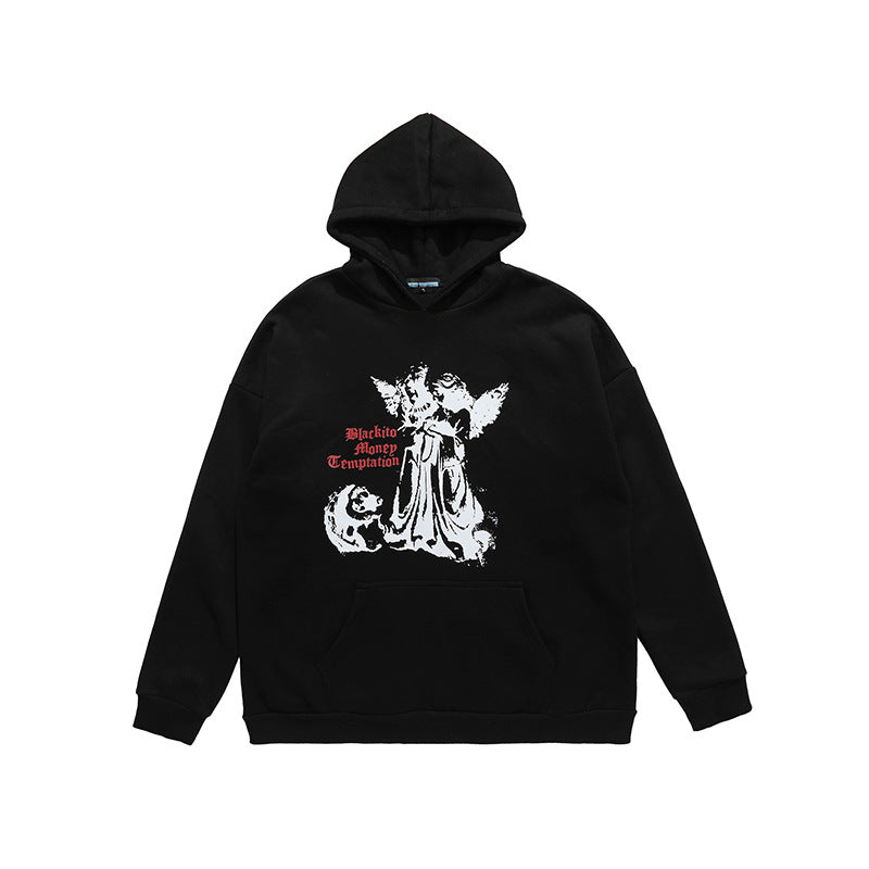 Men's Printed Couple Loose Hooded Sweatshirt Pi-Mart
