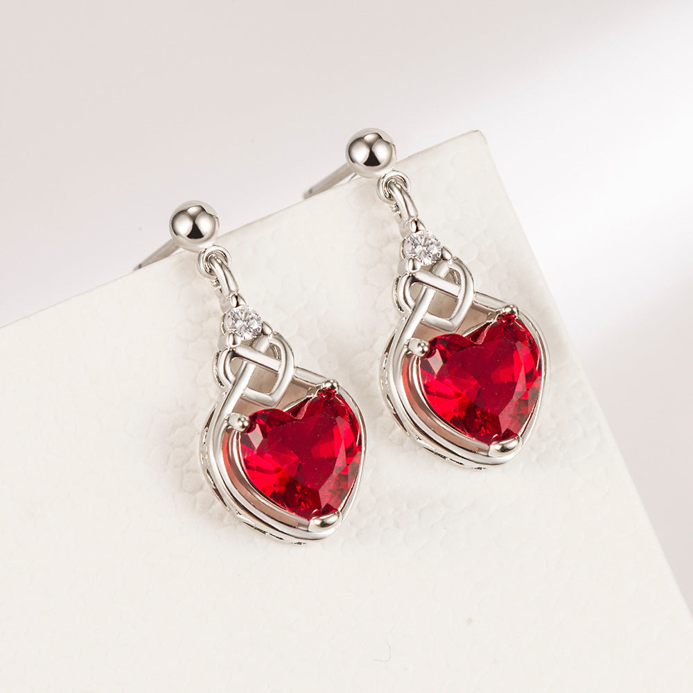 Heart-shaped Ruby Jewelry Suit Pi-Mart