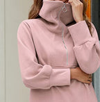New Long-sleeve Zipper Drop Shoulder Pullover Hoodie Pi-Mart