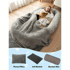 Giant Cozy Human-Dog Bed - Dual-Purpose Luxury Mat - XL 71x40x14 - Ultra-Soft Blanket Pillow - Perfect for Lounging & Snuggling - Fluffy Futon Style - Your New Home Essential Lootquake LLC
