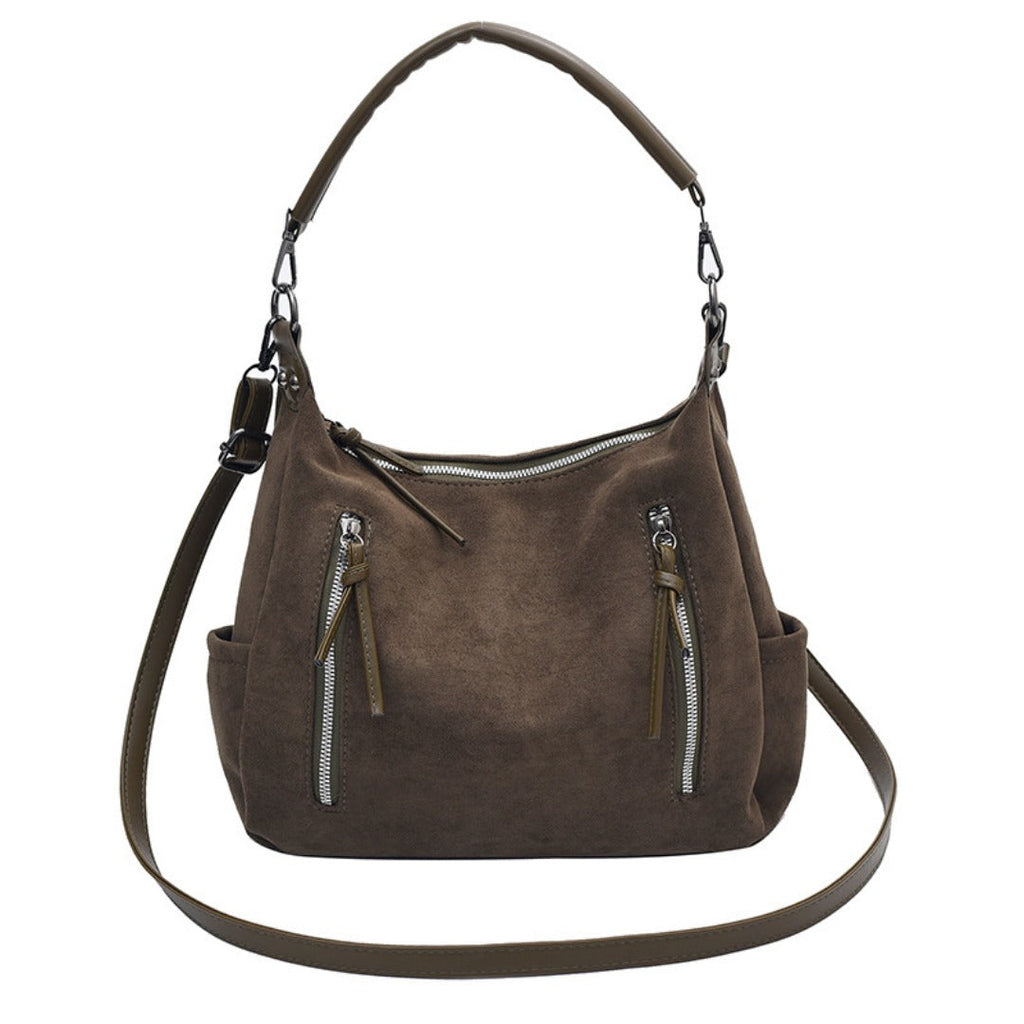 Vintage large capacity hobo bag for women, women's fashion tote bag, textured portable commuter bag - SJB-DIAMOND ELITES