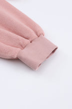 Pink Flap Pocket Drawstring Hood Zip Up Jacket Lootquake LLC